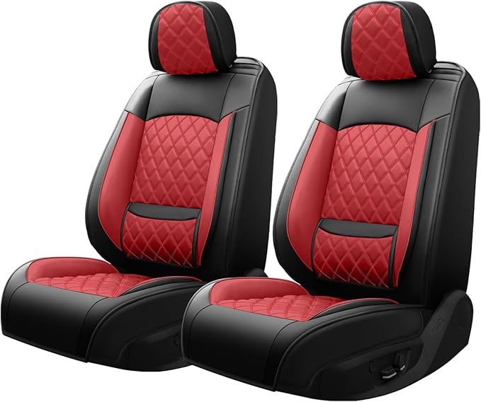 Fit for Venue Seat Covers Compatible with Hyundai Venue 2020-2026 - Waterproof Breathable Leather Automotive Seat Cushions Protector,Only 2 Front seat Covers(Red)