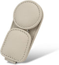 KIWEN Sunglasses Holder for Car Visor, Magnetic Leather Sunglass Eyeglass Hanger Clip for Car Sun Visor Accessories (1, Beige)