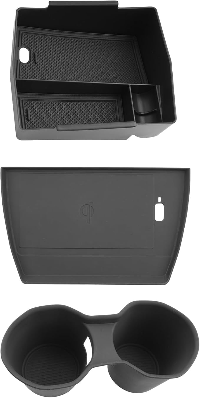 LUWU for 2025 2026 Subaru Forester Accessories Compatible with 2025 2026 Forester Wireless Charging Anti-Slip Mat - Center Console Cup Holder - Armrest Console Secondary Storage Box Insert Tray 3-Pack
