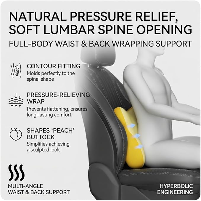 Car Headrest Pillow & Lumbar for Audi A3 2002-2020, Car Seat Neck Pillow Back Support, Breathable All-Season Automotive Seat Cushions, 2PCS,D Dual Yellow