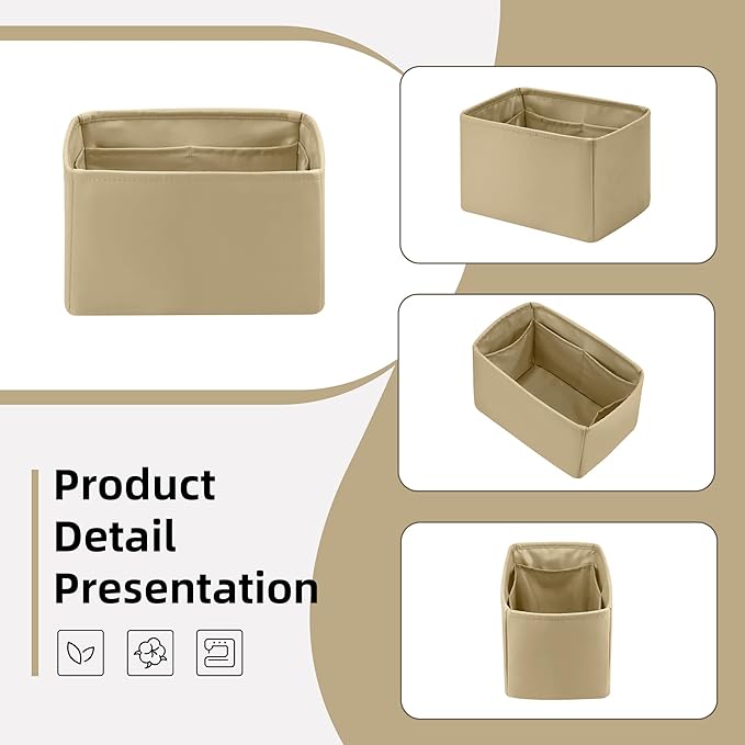 DGAZ Silk Purse Organizer Insert Fits LV Speedy 16/20/25/30/35/40/45 bags，Silky Smooth Bag Organizer，Luxury Handbag & Tote Shaper(S2 trench,SP45)