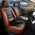 Car Seat Covers Full Set Custom Fit for Pontiac Vibe 2003-2010-Luxury Leather with Lumbar Support, Breathable, Waterproof, Anti-Slip, Durable, Easy to Install (BlackBrown,Full Set)