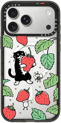 CASETiFY Impact iPhone 17 Pro Max Case [Slim/Compatible with Magsafe / 8.2 ft. 4X Military Grade Drop Protection] - Strawberry and Mo - Clear Black