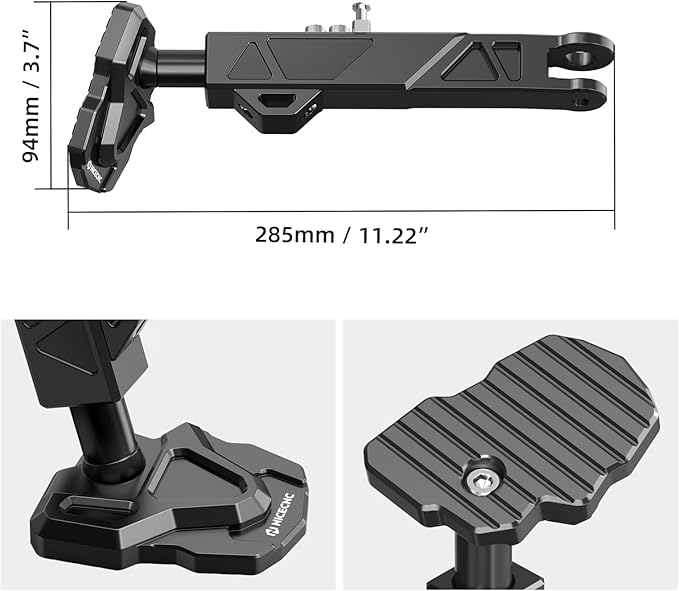 NICECNC Black Adjustable Side Stand Kickstand Compatible with Honda CRF1100L Africa Twin 2020-2026, CRF1100L Africa Twin Adventure Sports 2020-2026, Replacement for 50530-MKS-E01