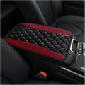 Car Center Console Cushion Pad, PU Leather Waterproof Auto Armrest Box Cover Protector, Comfortable Armrest Seat Box Cover Mat, Universal Car Accessories for SUV Truck (Wine Red)