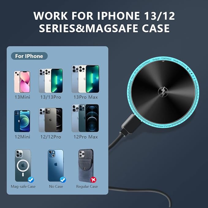 Magnetic Wireless Car Mount Charger,fit for Toyota RAV4 Accessories 2018-2013,15W Fast Charging Air Vent Mag-Safe Car Phone Holder, Compatible with iPhone 14/13/12 Series/Mag-Safe Case