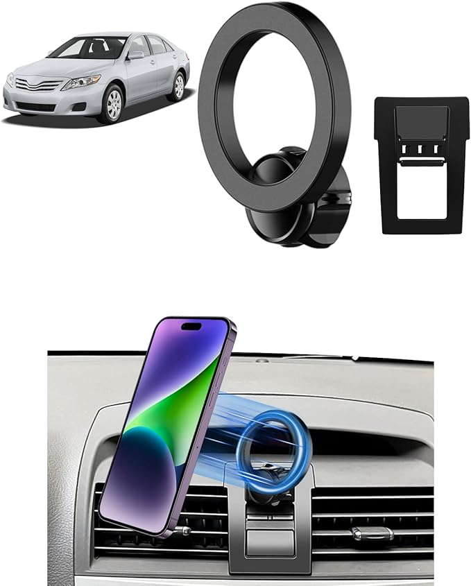 PZK Car Phone Mount for Toyota Camry 2007 2008 2009 2010 2011 Accessories Custom Air Vent Car Phone Holder Compatible with Magsafe Hands Free 360° Rotation Cell Phone Automobile Cradles