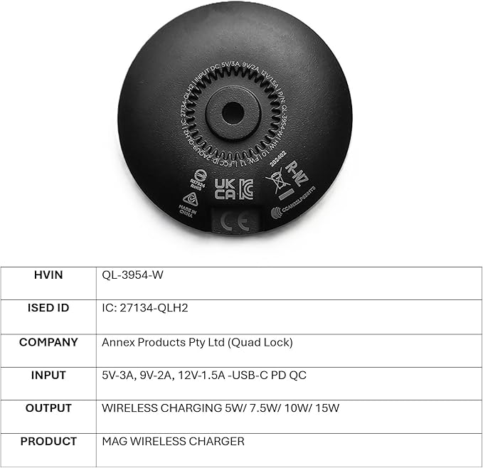 Quad Lock Adhesive Dashboard/Console Car Phone Holder Kit with MAG Wireless Charging Head V2 and MAG Phone Case for iPhone 11 Pro