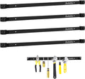 4 Pieces 24" Magnetic Tool Holder Strip, Black Magnet Bar, Metal Tool Organizer Rack for Garage Organization, Easy To Install in Workshop, Mounting Screws Included