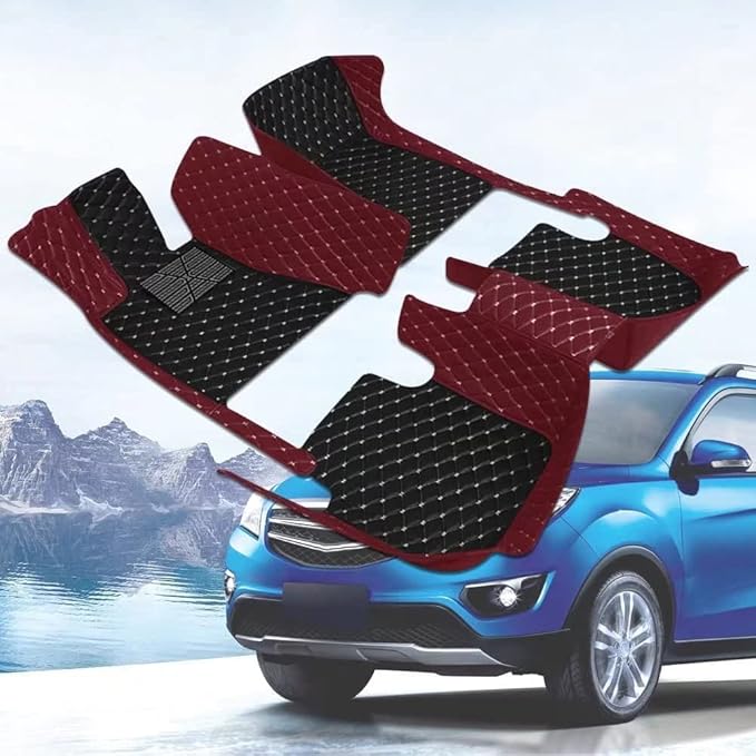 Custom Car Floor Mats for 96% Sedan SUV Sports Car Protection Full Coverage Pads Anti-Slip Leather Floor Lining All Weather Car Floor Mats (Grey)