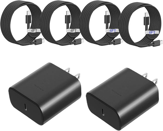 45 W USB C Charger Block,Super Fast Charge Type-C Adapter, USB Wall Charger for Samsung S22/22 +/S21/S20, and More. (Black) (609)
