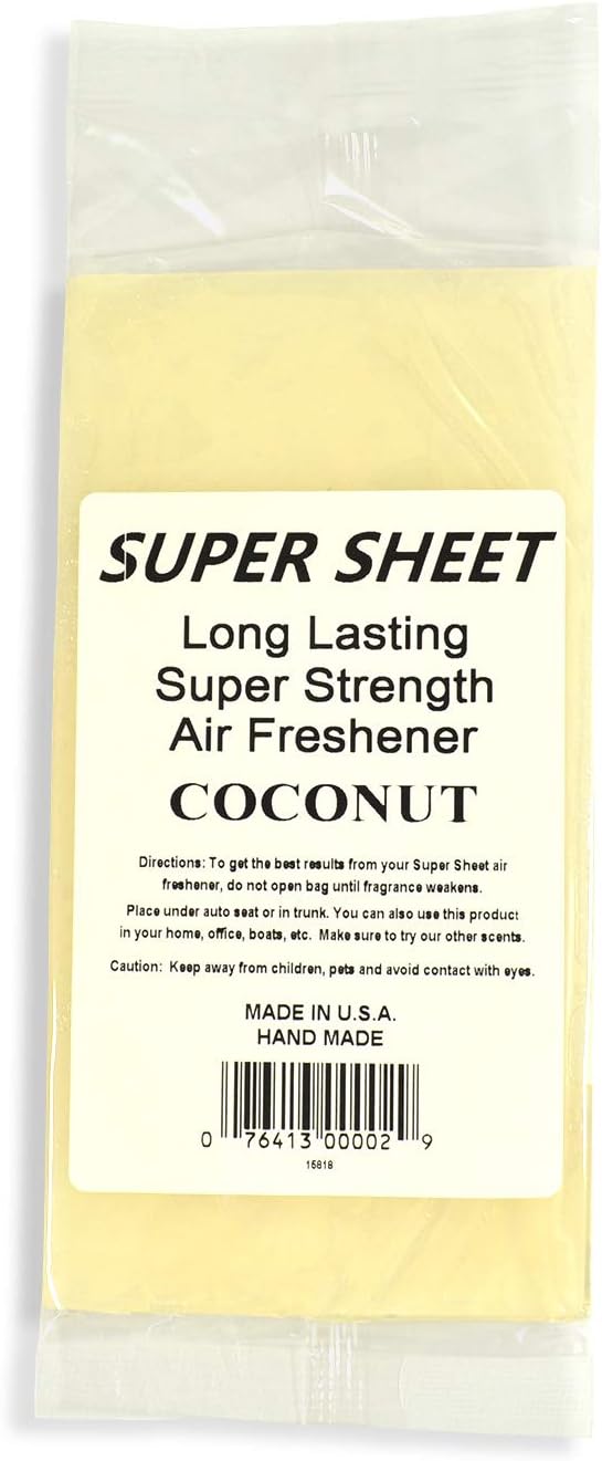 Jenray Super Sheet Small (7.5"x3.75") Under Seat Car Air Freshener (Coconut)