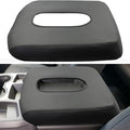 Center Console Armrest Cover for Chevy Silverado/GMC Sierra Accessories 2019-2024 2025 Arm Rest Box Pad Middle Console Lid Cushion Leather Protective Case Only for Jump Seat (Black Stitches)
