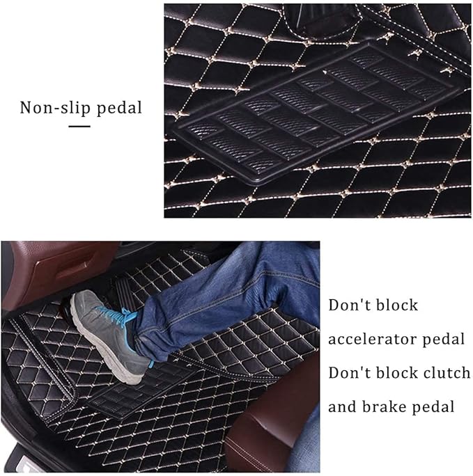 Custom Making Car Floor Mats Compatible for 2000-2025 All Mode Sedan SUV Sports Car Full Coverage Cute Pads Protection Non-Slip Leather Floor Liners (Red)