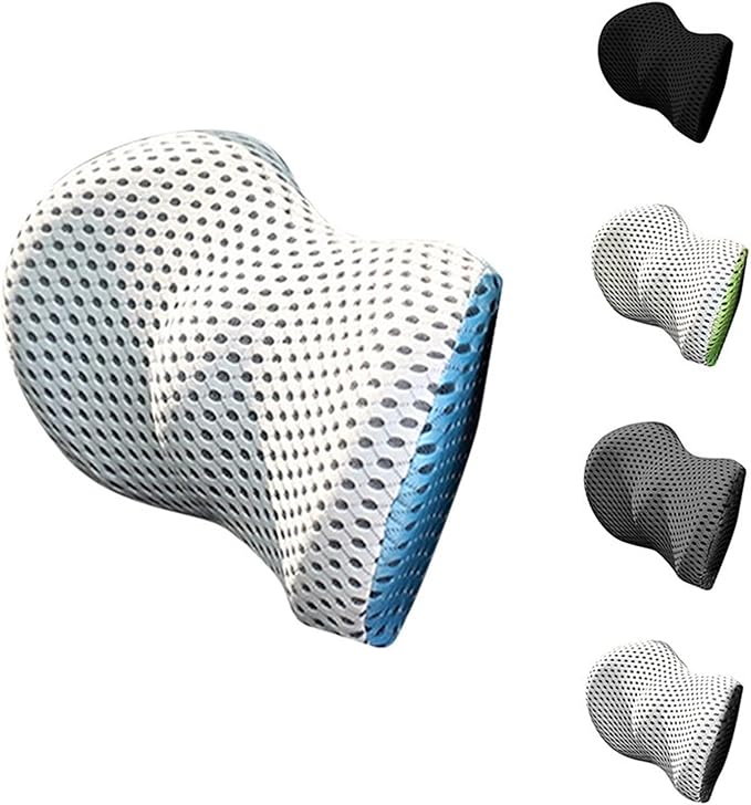 Lumbar Support Pillow for Car Seat, Mesh Office Chair Back Support Cushion, Ergonomic Back Pillows for Carseat,Office Chair,Desk,Wheelchair(Black-Red)