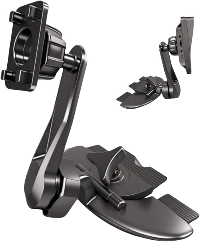 Extended Arm CD Slot Mount for CarPlay Screen Adjustable 360° Rotating Universal Head Compatible with in-Car Monitors CD Slot CarPlay Mount for 7" 9" 10.26" Portable Car Stereo Cd Bracket