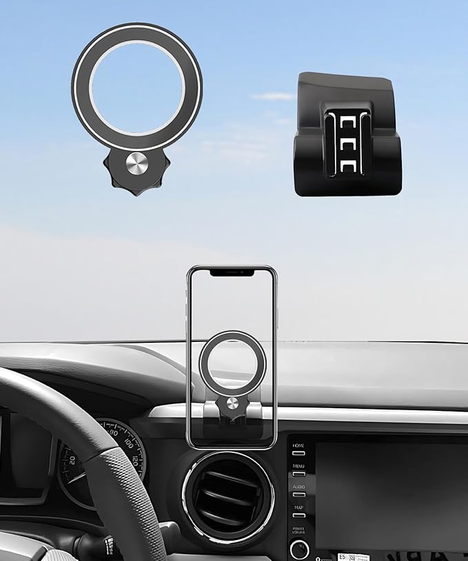 Magnetism Car Phone Holder for Toyota Tacoma 2016-2023 Accessories Compatible with MagSafe Hands-Free 360 Degree Rotation Adjustable Cell Phone Mount Does Not Affect Air Vent
