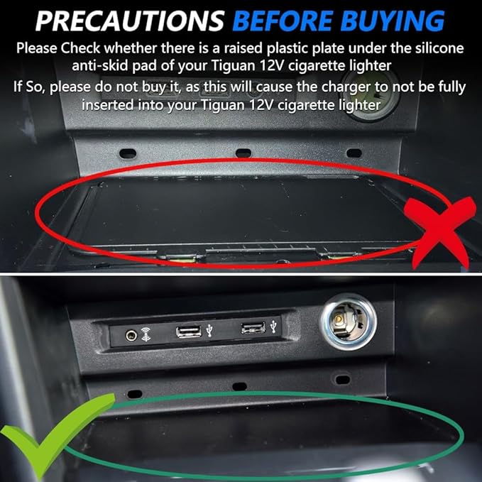 Wireless Car Charger for Volkswagen VW Tiguan MK2 2017 2018 2019 2020 2021, Wireless Fast Phone Charging Pad with 18W QC3.0 USB, Fit for Volkswagen Tiguan Interior Accessories Upgrades