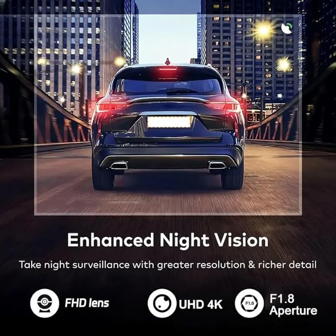 Dash Cam Front Rear Inside, 4K Full HD Dash Camera for Cars, Included 64GB Card, Built-in Wi-Fi, 3” IPS Screen, Night Vision, 170°Wide Angle,Loop Recording, APP Control (3Channel Dashcam+64G)