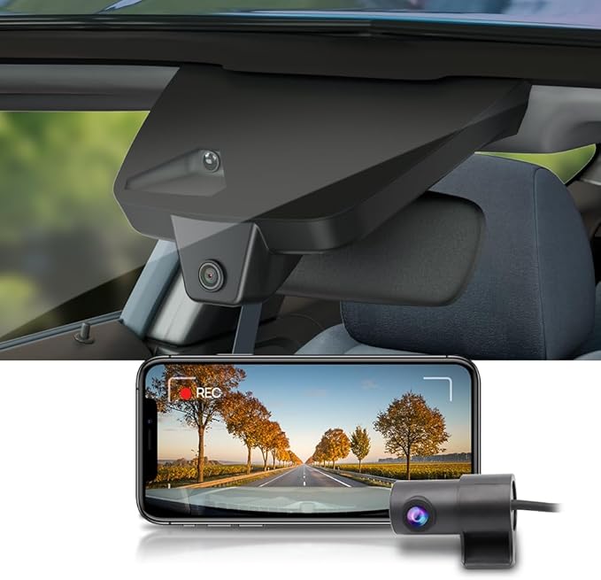 Fitcamx Front 4K+Rear 1080P Dash Cam Adapts for Toyota 4Runner 2025-2026 & Hybrid (HD2-35030), Integrated Factory Look, 2 Way HD Video, WiFi & APP, Loop Recording, G-Sensor, Easy to Set, 128GB Card