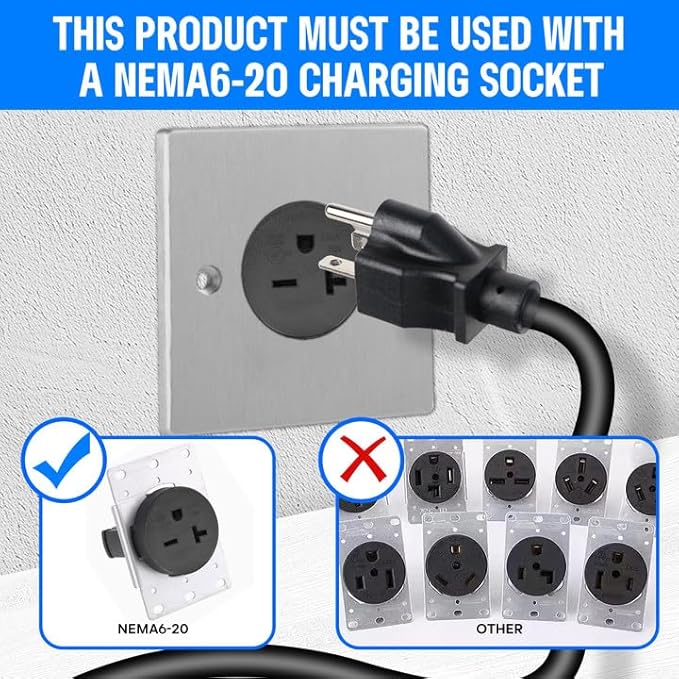 Portable Level 2& Level 1 Ev Charger for All SAE J1772 EVs, 25ft ETL Listed Electric Vehicle Charger, Smart Adjustable 6-16A,120-240V, Timer Function,Weatherproof IP66 with NEMA 6-20 Plug