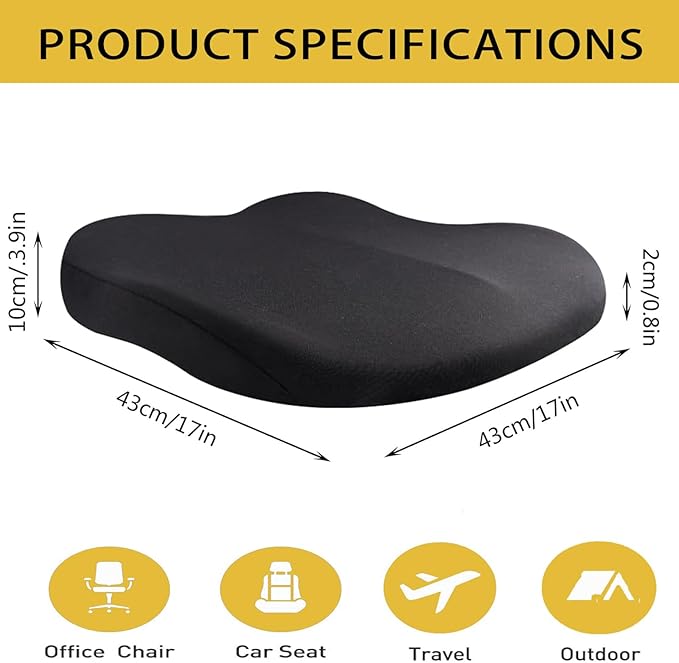 U-Shaped Car Memory Foam Seat Cushion for Honda CR-V 2013-2026+, Ergonomic Seat Pad for Long Sitting, Seating Comfort Cushion for Home and Desk