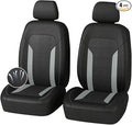 4PCS Cooling Car Seat Covers,Breathable Front Seat Covers with Mesh Construction and Foam Padding,Car Seat Protector to Reduce Back Sweating,Universal Car Interior for Car SUV (Gray)