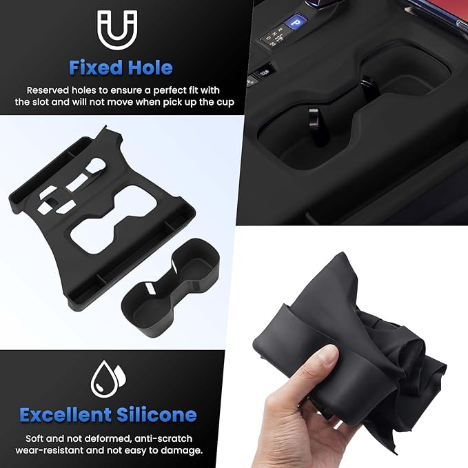 Autorder Silicone Center Console Organizer&Cup Holder for 2022-2025 2026 NX 250/350/350H/450H Accessories Seat Gap Storage Box with Cup Holder Insert Tray Anti-Scratch Gear Shift Panel Trim Cover