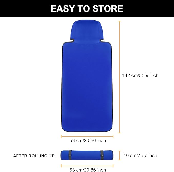 INFANZIA Premium Waterproof Seat Cover Towel Protector Neoprene Universal Fit, Upgraded 100% Washable & Removable Non-Slip Sweat Carseat Towel Covers, Perfect for Gym/Yoga/Workout（Royal Blue,1PCS