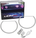 iJDMTOY 7-Color RGB LED Halo Ring Lighting Kit Compatible with 2005-2012 Ford Mustang Reflector Halogen Front Road Illuminating Light Retrofit w/Adjustable Setting