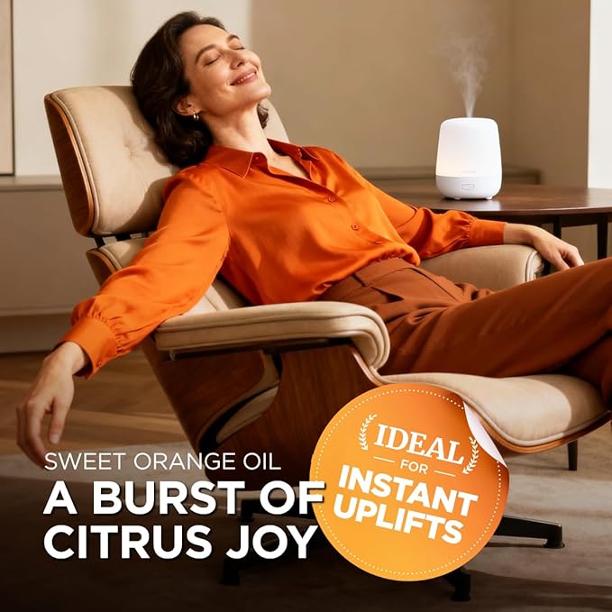 100% Pure Orange Essential Oil - 0.34 Fl Oz - Orange Oil for Hair, Skin, Diffuser, Aromatherapy & DIY Candle Making Scent