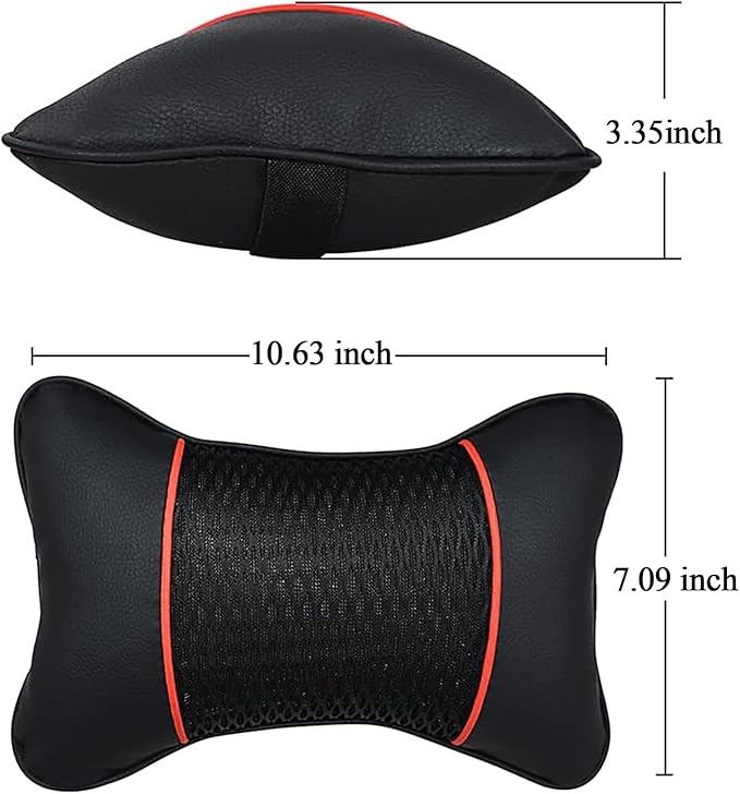 Car Neck Pillow 2 PCS,Universal Soft Breathable Leather Car Neck Pillow Comfortable Head Neck Rest Support Cervical Pillow for Travel Car Seat Driving & Home