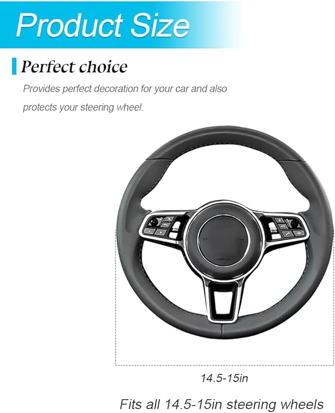 Bling Car Steering Wheel Cover, 15 Inch Crystal Rhinestones Elastic Stretch Breathable Vehicle Steering Wheel Protector for Women Girls, Universal Auto Interior Accessories (Black Purple)