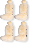 Sheepskin Seat Covers Fuzzy Car Seat Covers Ivory Australian Merino Wool Fluffy Fur Auto Accessories All Season Protection For Your Seats Universal Fits Most Car Suv Airbag Compatible 4- Pack