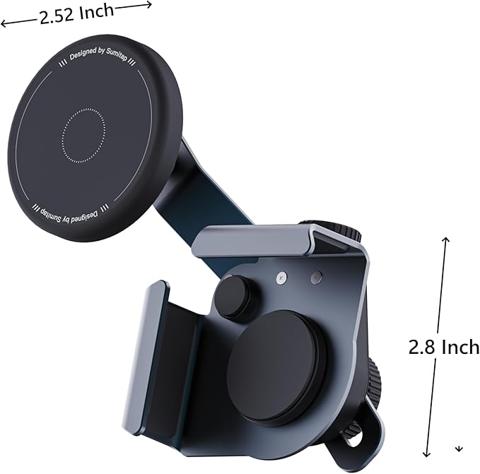 Persevere for Tesla Phone Mount Model 3/Y/S/X, Strong Magnetic Silicone Head, Adjustable Arm Phone Holder, for All Smartphones Models and 2CM Center Screen(Curved Screen Not Supported), Left