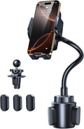 TECKNET Universal Car Cup Phone Holder – Adjustable Cradle Car Mount with Air Vent Phone Mount & Extra Grip Pads for iPhone, Samsung, All Smartphone