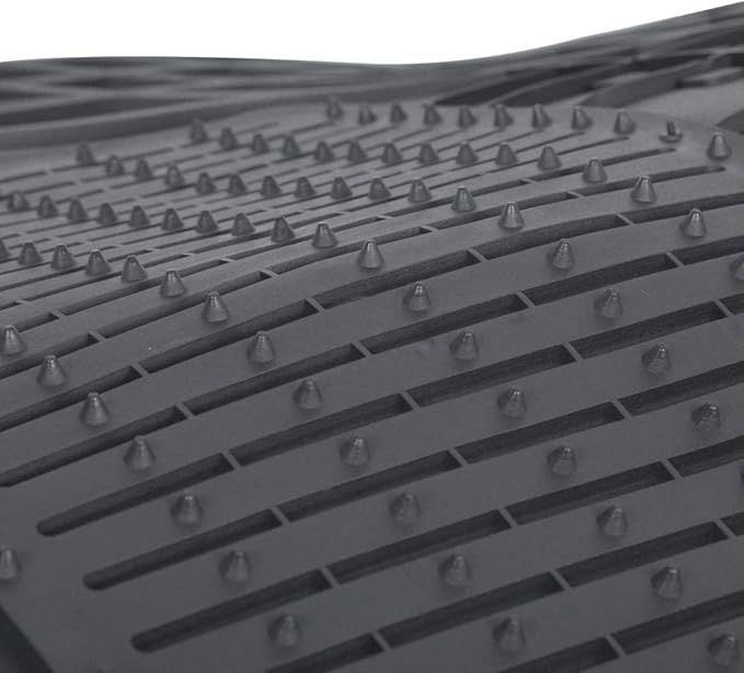 Motor Trend FlexTough Rubber Car Floor Mats with Cargo Trunk Liner, Trim to Fit Performance Plus Heavy Duty Liners for Auto SUV Truck Car Van, Thick & All Weather