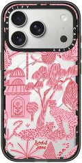 CASETiFY Impact iPhone 17 Pro Case [Slim/Compatible with Magsafe / 8.2 ft. 4X Military Grade Drop Protection] - Cheetah Paradise Pink - Clear Black