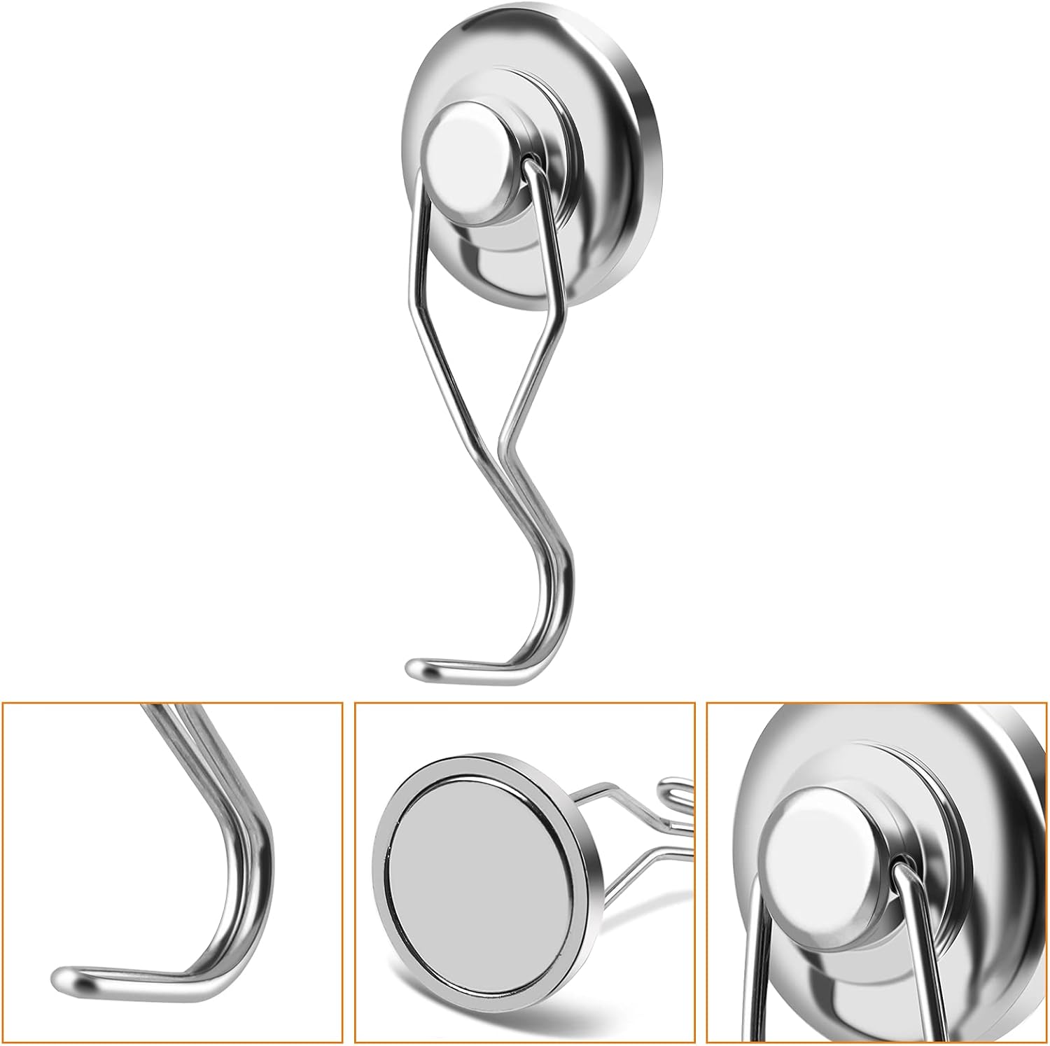 DIYMAG Swivel Swing Powerful Magnetic Hooks, 100LB (7 Pack) Strong Heavy Duty Neodymium Magnet Hooks Great for Grill, Refrigerator, Kitchen, Office-Length 68mm(2.67in), Diameter 32mm(1.26in)