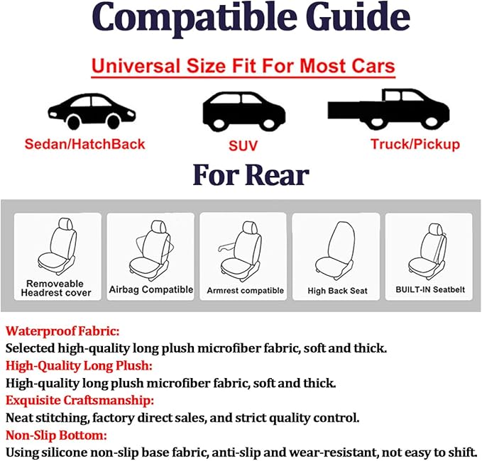 Car Towel Seat Cover, Performance Microfiber Washable Non Slip Vehicle Front Seat Covers, Sweatproof Automotive Interior Chair Protectors, Universal for SUV Automobile Truck (Grey)