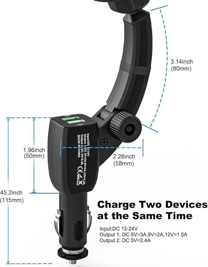for MagSafe Car Mount Cigarette Lighter [Dual USB Charger] Magnetic Phone Holder for Car Charger [Fast Charging] Phone Holders for Your Car for iPhone Air 17 Pro Max16 15 14 13 12, S25, All Smartphone