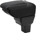 AULPHIKE Compatible with Nissan Versa Armrest 2020-2024 Car Center Console Organizer Armrests Double Layer Storage with USB Ports（Black Style）