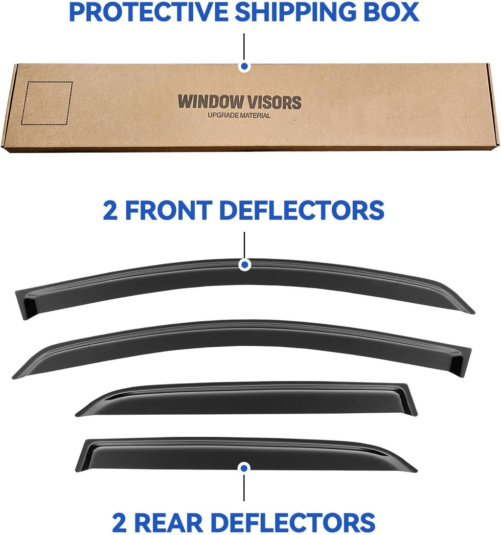 Window Visors Rain Guards for Ford EcoSport 2018 2019 2020 2021 2022, Out-Channel Window Vent Wind Deflectors Visors Shades for 18 19 20 21 22 EcoSport