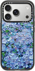 CASETiFY Impact iPhone 17 Pro Case [Slim/Compatible with Magsafe / 8.2 ft. 4X Military Grade Drop Protection] - Nantucket Blue Hydrangeas - Clear Black