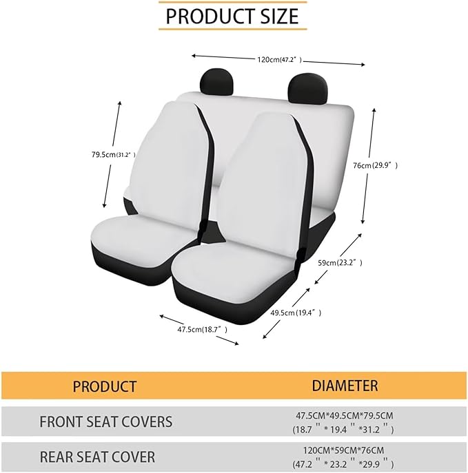 FKELYI Eagle Car Seat Covers - American Flag Headrest, Dust-Proof Gear & Handbrake, Steering Wheel, Cup Coasters