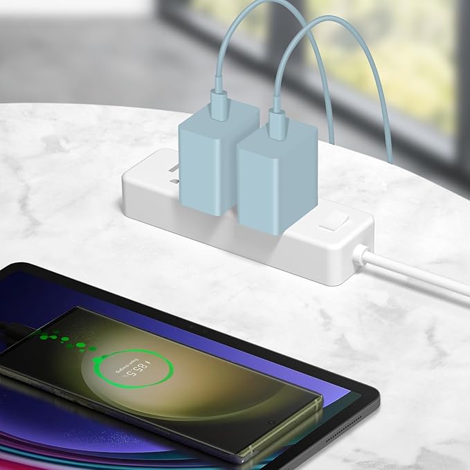 USB C Charger Type C Charger Fast Charging 10FT 45W Samsung Chargers 2-Pack with iPhone Air/17/17 Plus/17 Pro/17 Pro Max/16/16 Plus/16 Pro/16 Pro Max/15/15 Pro Max/iPad Pros/Galaxy S25 S24(Blue)