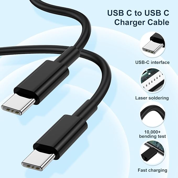 USB C Super Fast Charger Block,100W Charging Station/10ft Type C to C Cable Cord Long,65W Laptop Adapter for MacBook Pro/Air/iPhone 17 16 15 Pro Max/Samsung Galaxy S26+ S25 S24 S23 S22 S21 Ultra/Plus