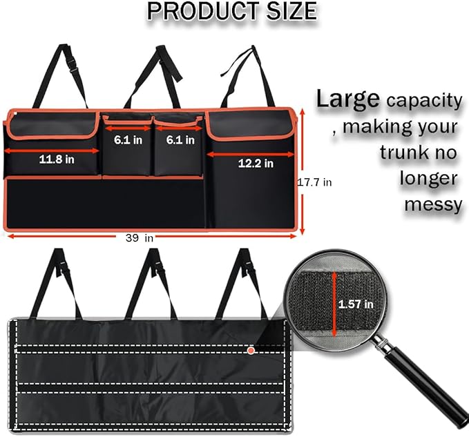 Car Trunk Organizer Hanging Backseat Storage Bag for 2000-2024 2025 Subaru Outback Forester Crosstrek Ascent Sport Limited Premium Base Touring XT SUV Accessories
