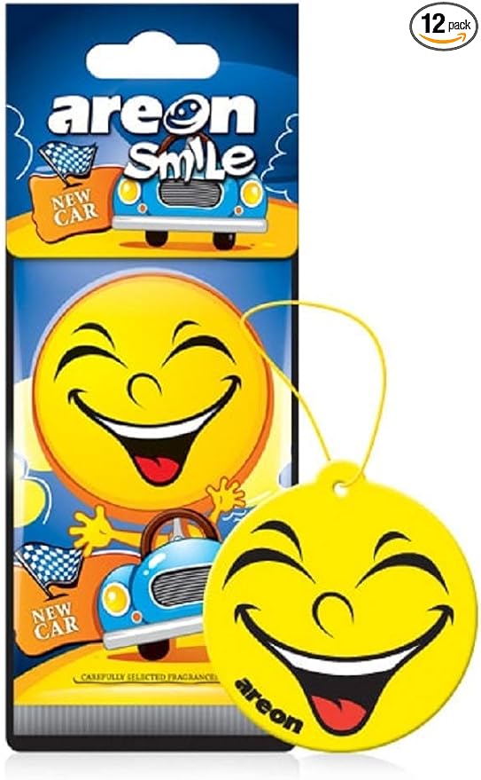 AREON ASD21 Air freshener Hanging New Car Scent, Best Odor Eliminator, Odd Gifts, Paper Hanging Ornaments, Long Lasting Scent -12 Pack