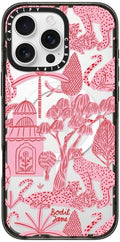 CASETiFY Impact Case for iPhone 16 Pro Max [Slim / 8.2 ft. 4X Military Grade Drop Protection/Compatible with Magsafe] - Cheetah Paradise Pink - Clear Black